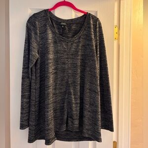 Jones New York Women's Charcoal Long Sleeve Top Size L